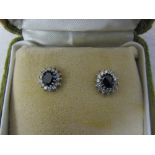 18ct gold diamond and sapphire earrings