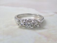 Platinum and diamond 3 stone ring 0.75 c