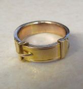 Tested as 9ct gold belt mourning ring (h