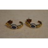 9ct gold sapphire and diamond earrings,