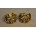 Pair of 18ct gold and diamond Fope Italy