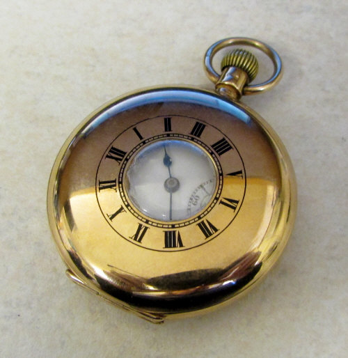 9ct gold half hunter pocket watch