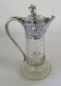 Victorian silver and hobnail cut glass c