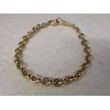 Tested as 18ct Gold bracelet length 22 c