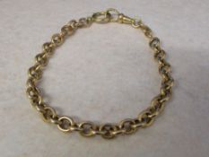 Tested as 18ct Gold bracelet length 22 c