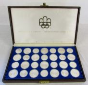 Cased set of 28 silver proof Canadian Ol