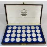 Cased set of 28 silver proof Canadian Ol