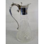 Silver and cut glass glass jug Birmingha