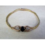 9ct gold diamond and sapphire bracelet (
