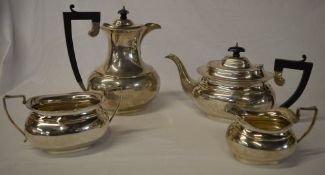 4 piece silver coffee & tea set, compris