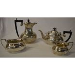 4 piece silver coffee & tea set, compris