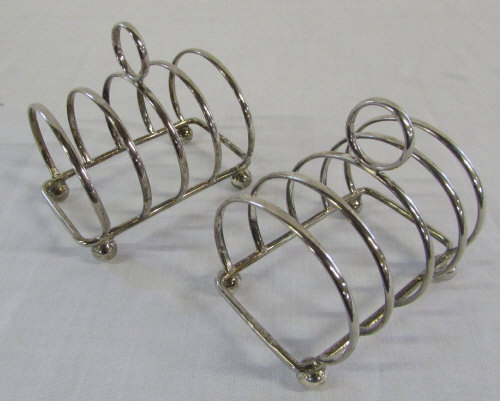 Pair of silver toast racks Birmingham 19