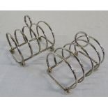 Pair of silver toast racks Birmingham 19