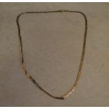 9ct gold tri-tone necklace, approx weigh
