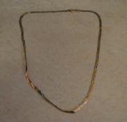 9ct gold tri-tone necklace, approx weigh