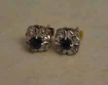 Tested as 9ct gold pair of Topaz and Dia