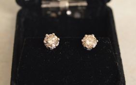 Diamond stud earrings, approx 1.5ct diam