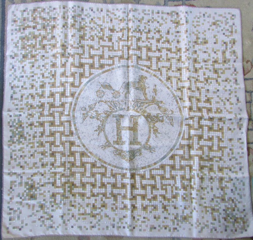 Boxed Hermes Paris silk scarf 'Mosaigne