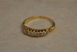 18ct gold 8 stone diamond ring, approx 0