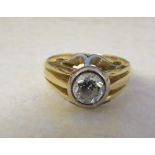 18ct gold solitaire diamond ring 0.89 ct