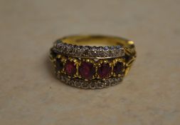 An attractive 18ct gold ruby and diamond