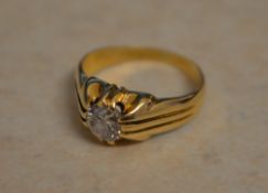 18ct gold diamond solitaire ring, approx