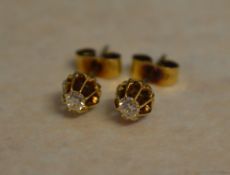 Pair of 18ct gold diamond stud earrings