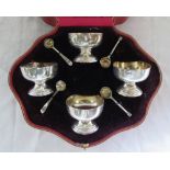 Silver salt cellar set Sheffield 1916 ma