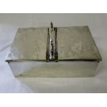 Silver double compartment cigarette box