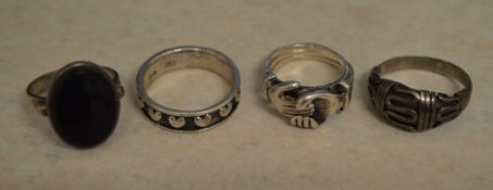 4 silver rings (all marked 925)