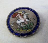 1819 crown enamelled brooch