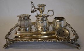 Silver ink stand comprising of inkwell,
