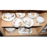 A Royal Worcester "Evesham" combination service, seventy pieces approx (wear to gilding)