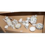 A Tuscan bone china "Twilight Rose" coffee set for six and a similar Royal Doulton "Berkshire"