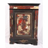 A Victorian ebonised and boulle decorated pier cabinet, 31" wide (for restoration)