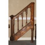 A 19th Century stripped pine Gothic pulpit bannister