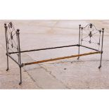 An early 20th Century metal framed single bedstead, 36" wide