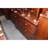 A 19th Century mahogany chest of two short and two long drawers, on bracket supports, 41" wide