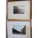 John Newberry: three watercolours, views of Magdalen College and College barges