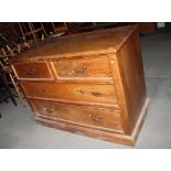 A 19th Century walnut chest of two short and two long panelled drawers, on plinth base, 48" wide