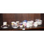 Thirteen assorted Derby, New Hall and other china coffee cans and eight saucers (some damage)