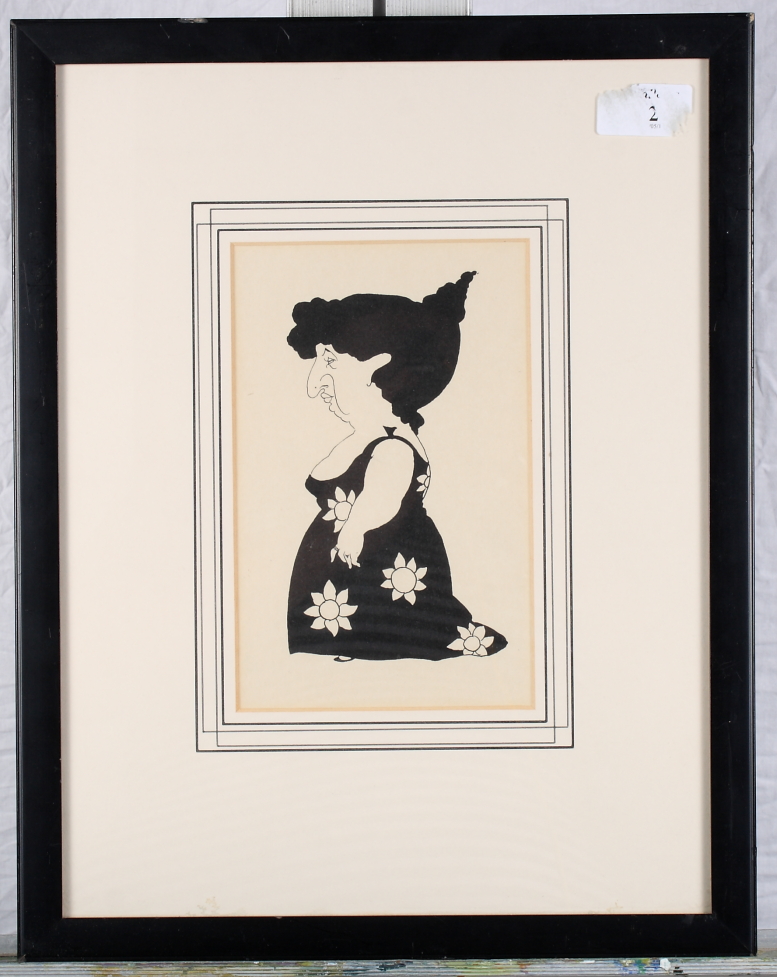 Aubrey Beardsley: a proof illustration, No 53 - design for Bon Mots, gallery label verso, 8" x 5",