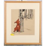 Three framed Vanity Fair cartoons, a framed Cecil Aldin print of a dog and a large collection of