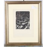 After Nash: woodcut, "The Face of the Waters", bears signature and date 1924, 7" x 5", in gilt