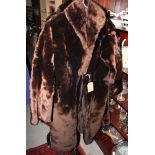 A beaver lamb three-quarter length fur coat