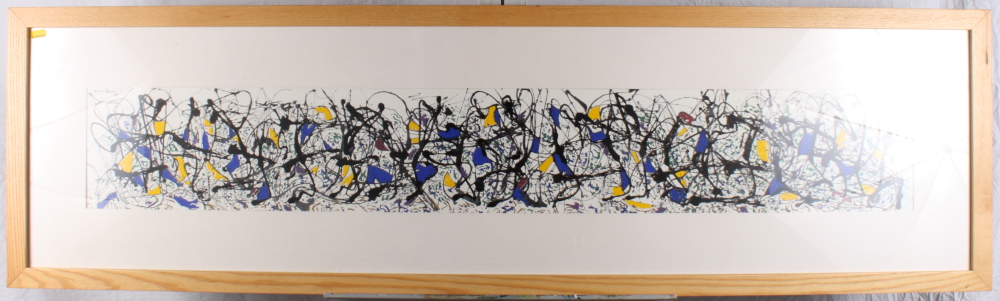 Jackson Pollock: a screen print, "Summertime 1948", in ash frame