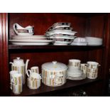 A Midwinter "Shapes" part dinner service, thirty-four pieces approx, six Denby "Twilight" side