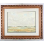 E B Gerard: watercolours, autumn landscape, 13" x 19", in strip frame, H Whitticase: watercolours,