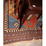 A large Kelim type rug with all-over geometric design