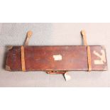 A 19th Century leather shot gun carrying case with brass corner protectors